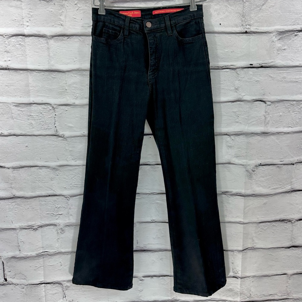 TUMMY TUCK JEANS Size 4P NYDJ Black Denim Curves 5 Pockets - Picture 14 of 15